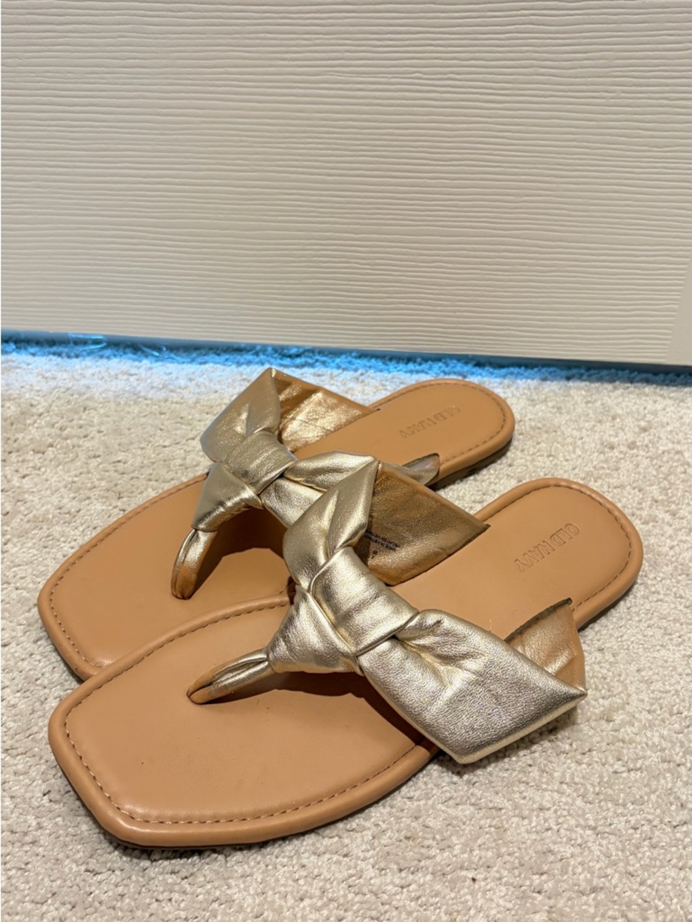 Old Navy Gold Thong Sandals - Women's Metallic Slide